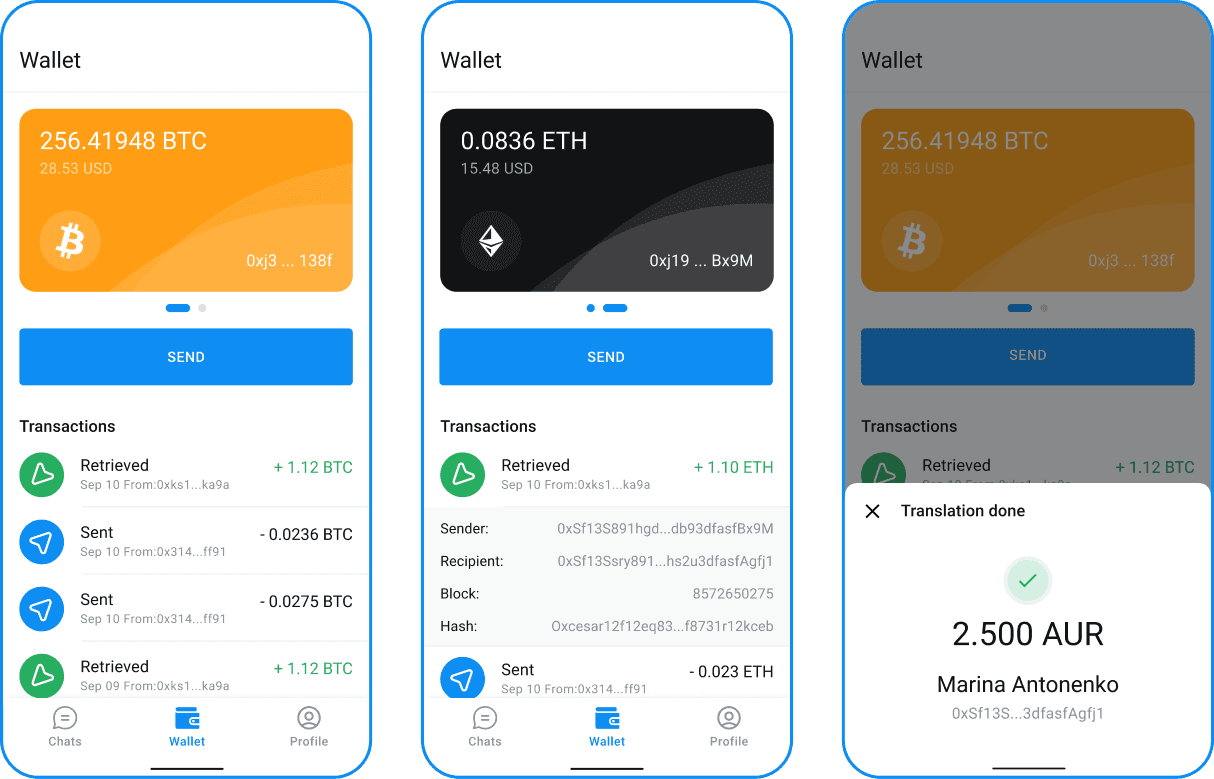 Built-in Cryptocurrency Wallet